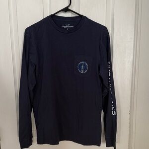 Vineyard Vines Men's Navy Blue Long Sleeve Tee Nautical